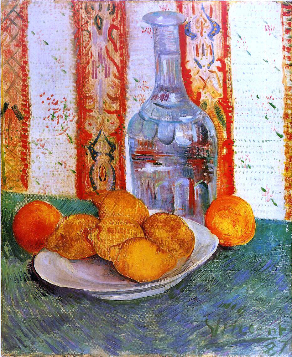 Vincent Van Gogh Still Life with Decanter and Lemons on a Plate - Canvas Print