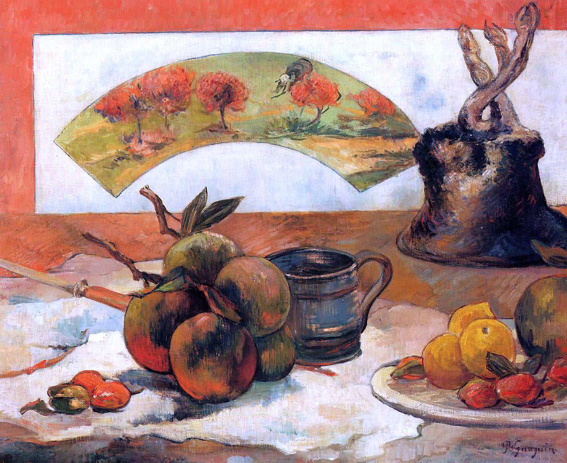 Paul Gauguin Still Life with Fan - Canvas Print
