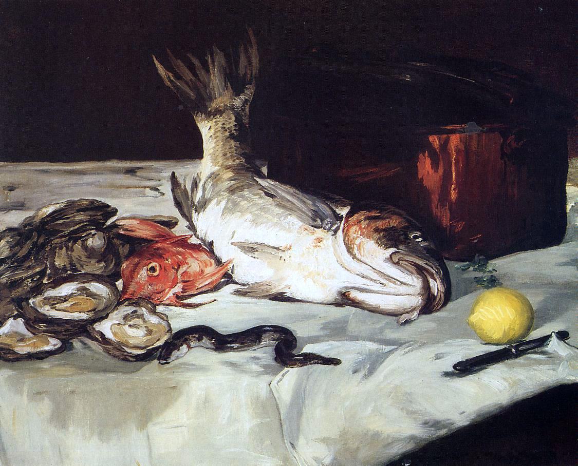 Edouard Manet Still Life with Fish - Canvas Print