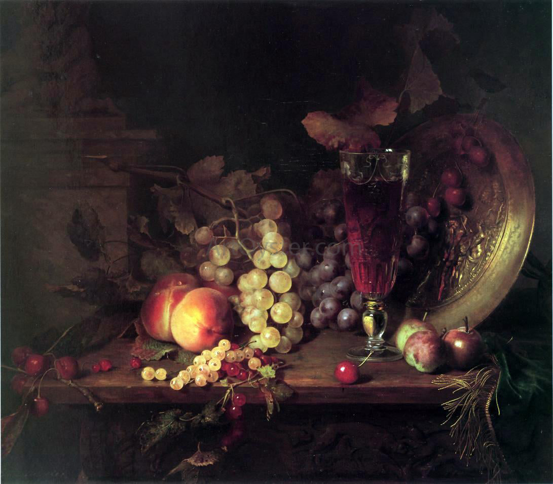 Blaise Alexandre Desgoffe Still Life with Flowers - Canvas Print