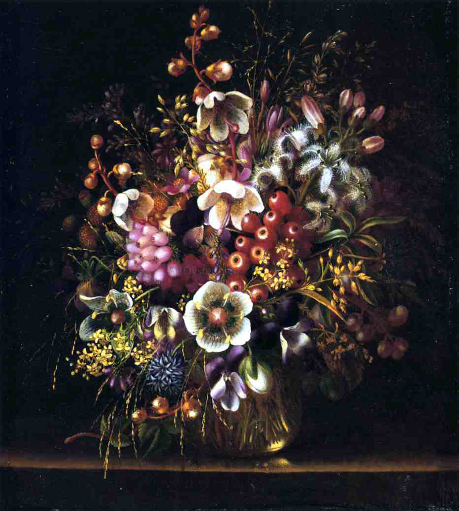 Adelheid Dietrich Still Life with Flowers in a Vase - Canvas Print