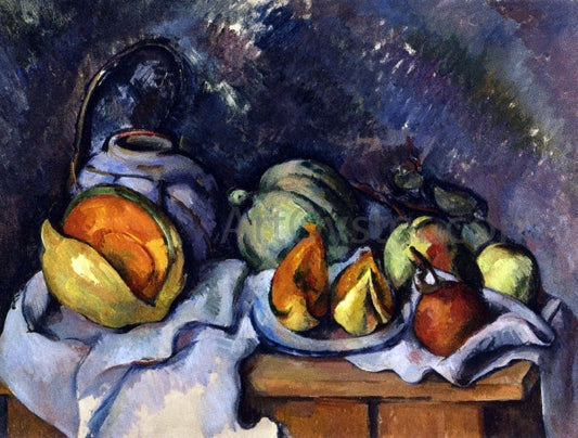 Paul Cezanne Still Life with Fruit and a Pot of Ginger - Canvas Print
