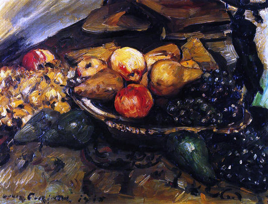 Lovis Corinth Still Life with Fruit and Wine Glass - Canvas Print