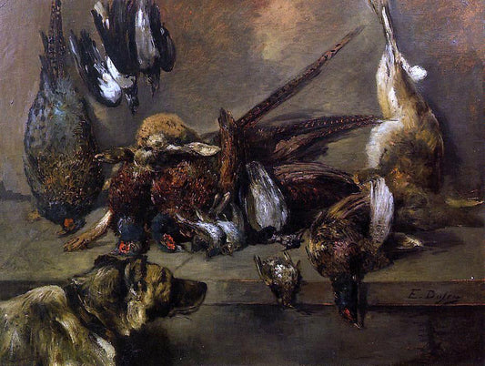 Jacques-Edouard Dufeu Still Life with Game - Canvas Print
