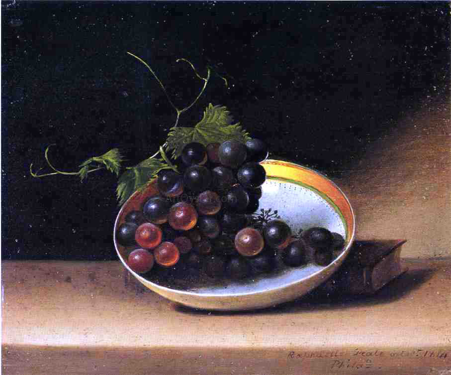 Raphaelle Peale Still Life with Grapes and Dish - Canvas Print