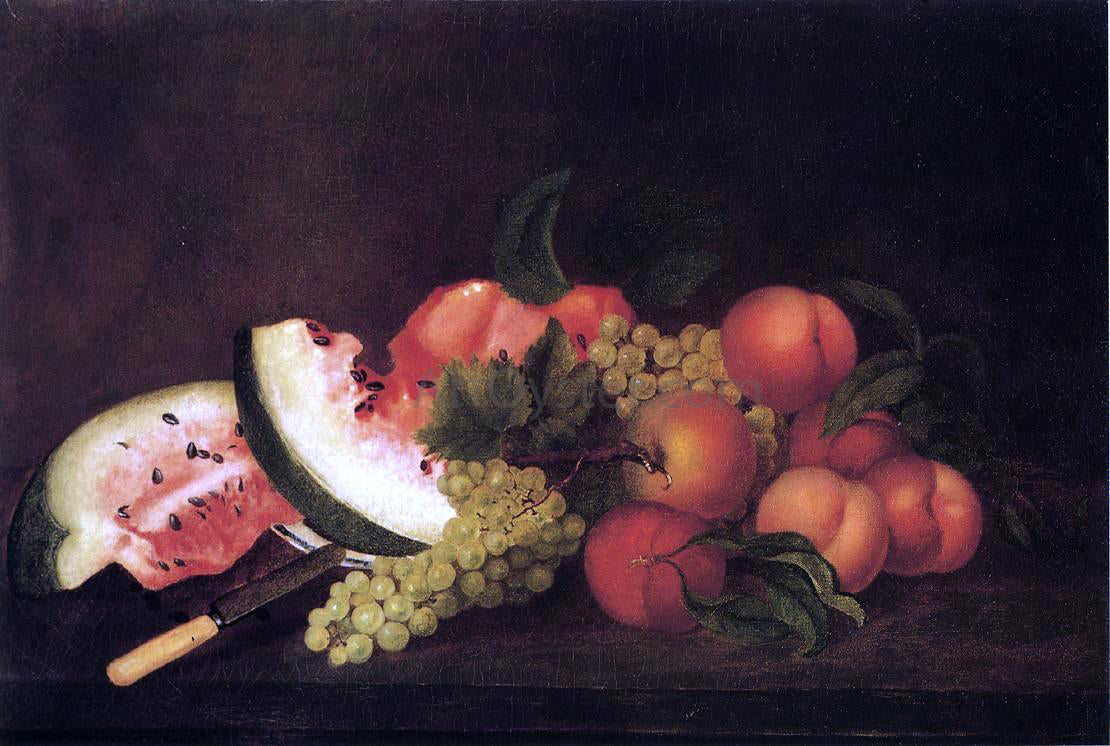 Rubens Peale Still Life with Grapes, Watermelon, and Peaches - Canvas Print