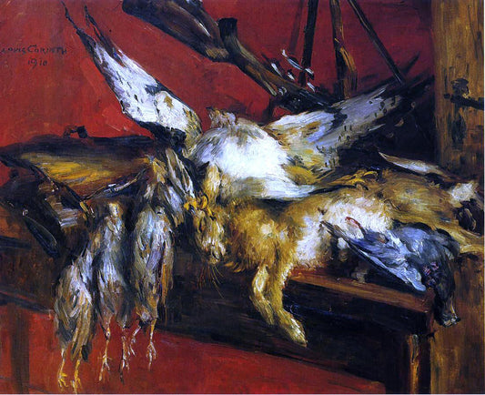 Lovis Corinth Still Life with Hare and Partridges - Canvas Print