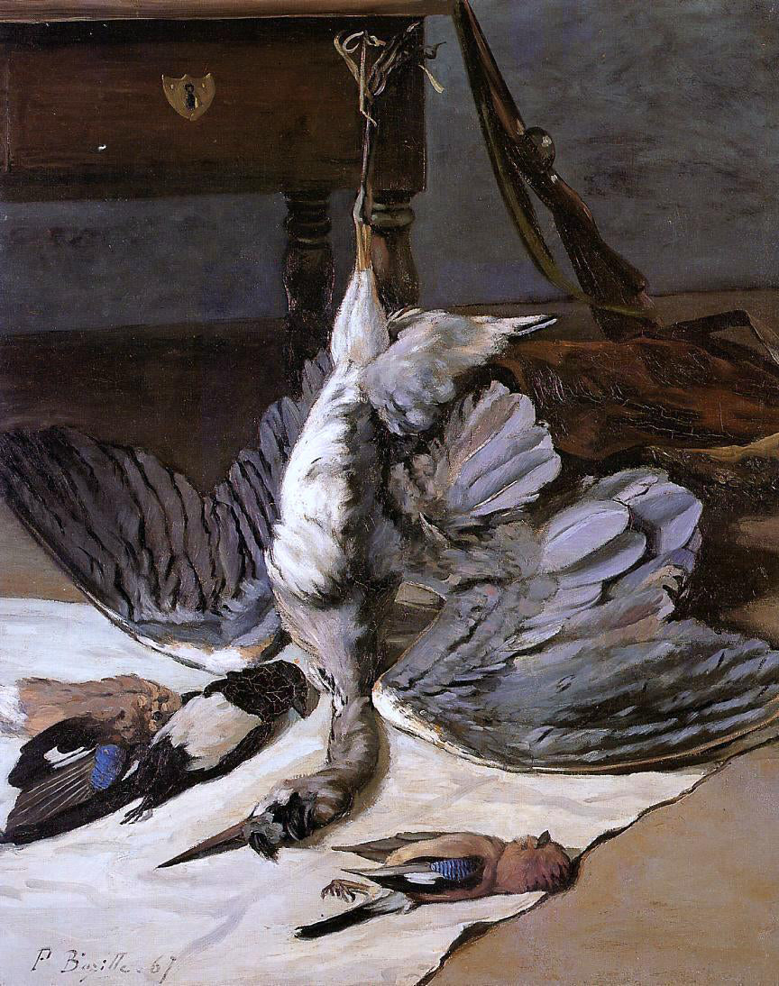 Jean Frederic Bazille Still Life with Heron - Canvas Print
