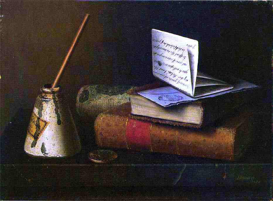 William Michael Harnett Still Life with Letter to Mr. Lask - Canvas Print