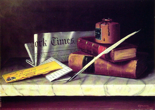 William Michael Harnett Still Life with Letter to Thomas B. Clarke - Canvas Print