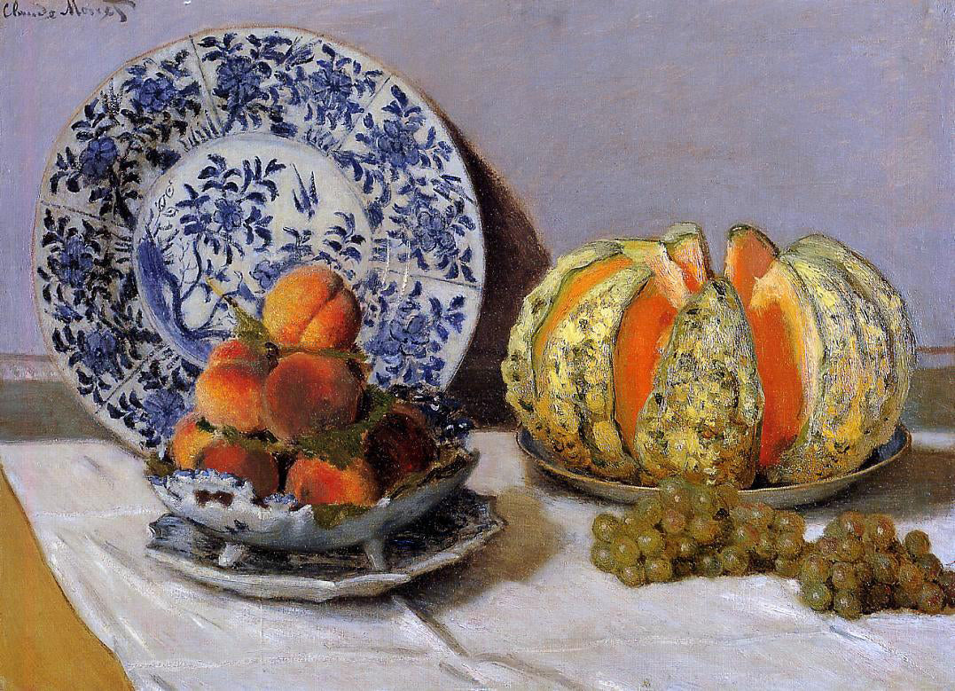 Claude Oscar Monet Still Life with Melon - Canvas Print