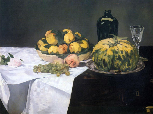 Edouard Manet Still Life with Melon and Peaches - Canvas Print