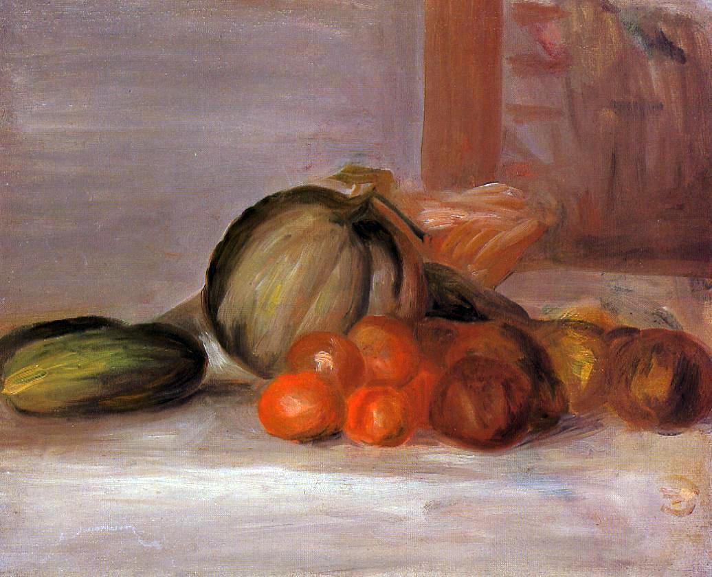 Pierre Auguste Renoir Still Life with Melon - Canvas Print