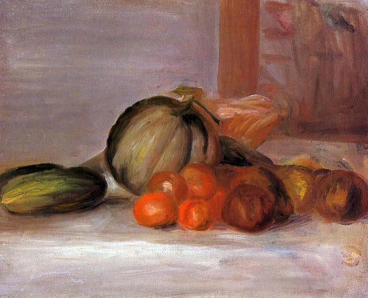 Pierre Auguste Renoir Still Life with Melon - Canvas Print