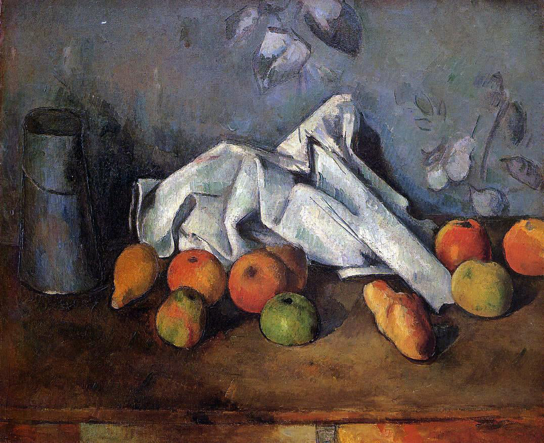 Paul Cezanne A Still Life with Milk Can and Apples - Canvas Print