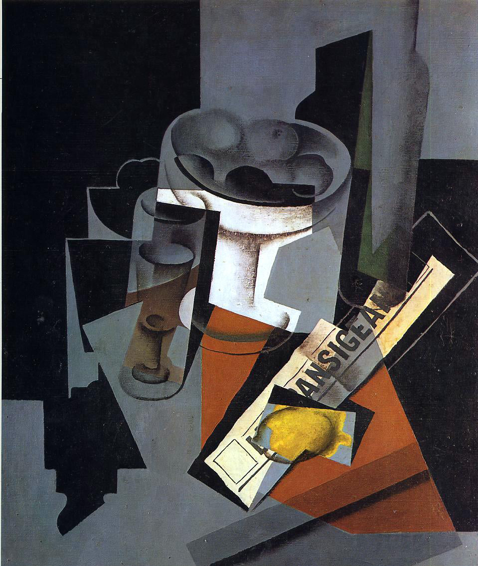 Juan Gris Still Life with Newspaper - Canvas Print