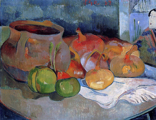 Paul Gauguin Still Life with Onions, Beetroot and a Japanese Print - Canvas Print
