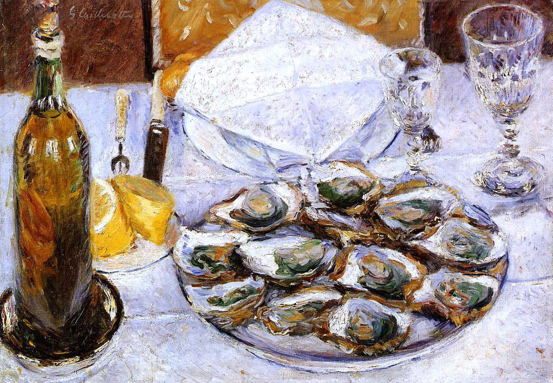 Gustave Caillebotte Still Life with Oysters - Canvas Print
