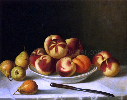 John F Francis Still Life with Peaches and Pears - Canvas Print