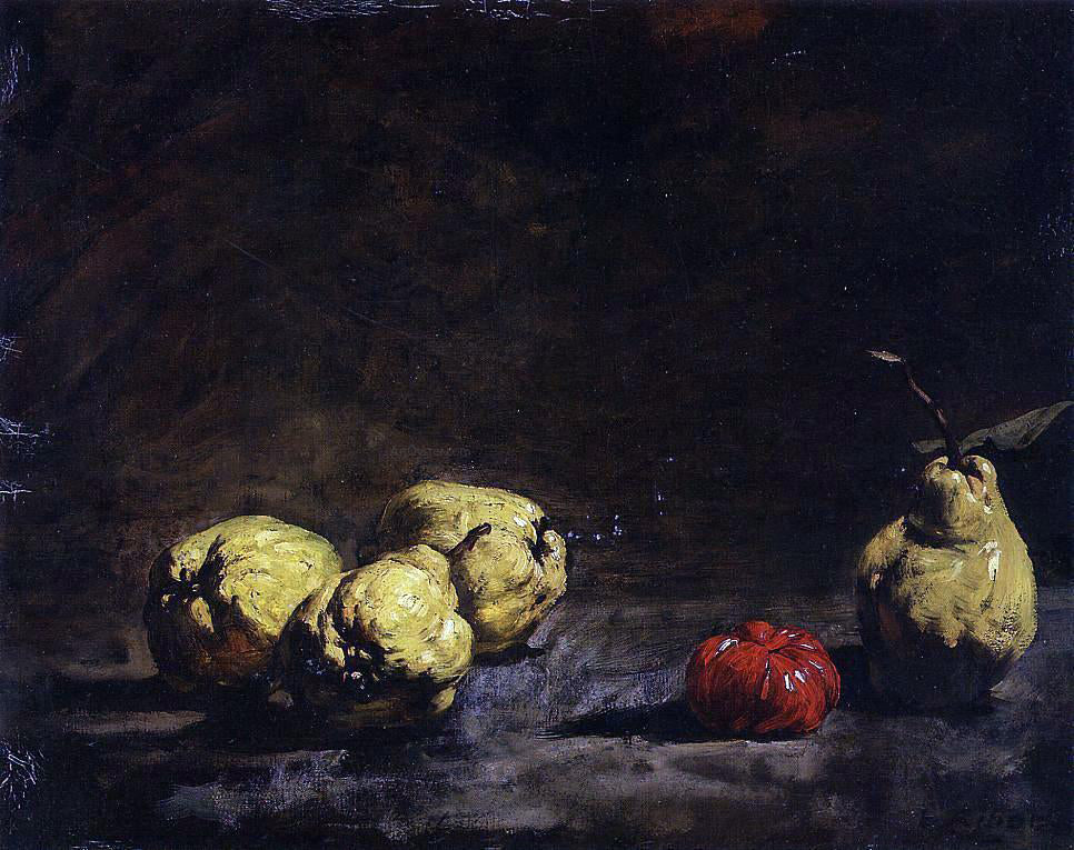 Theodule Ribot Still Life with Pears and a Quince - Canvas Print