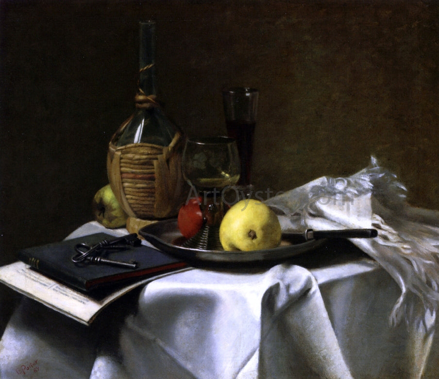 Charles Ethan Porter Still Life with Pears and Cask - Canvas Print