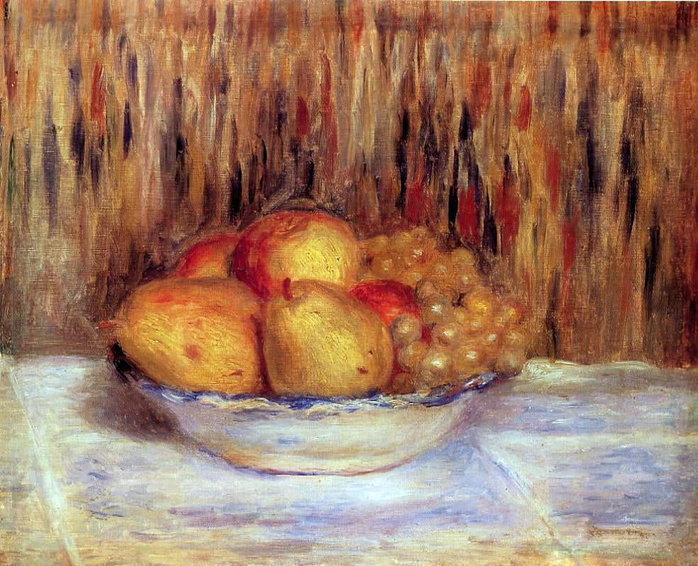 Pierre Auguste Renoir Still Life with Pears and Grapes - Canvas Print