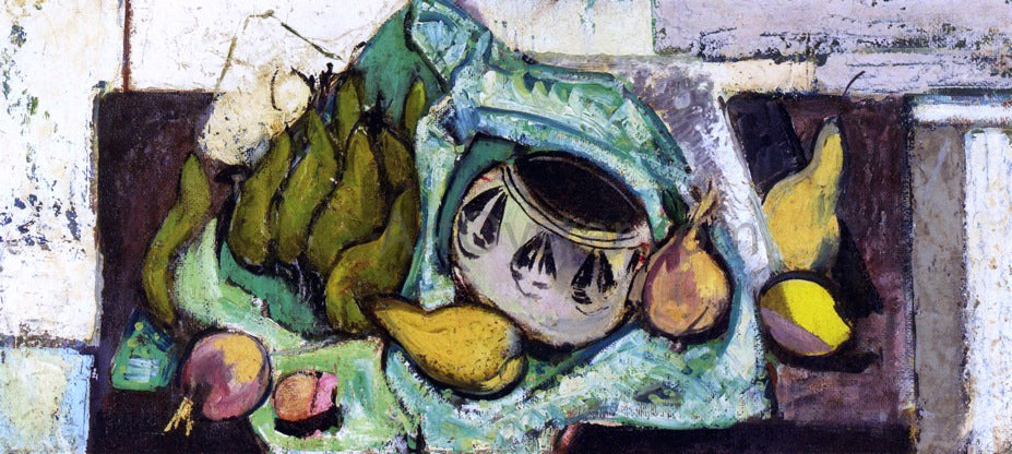 Alfred Henry Maurer Still Life with Pears and Indian Bowl - Canvas Print
