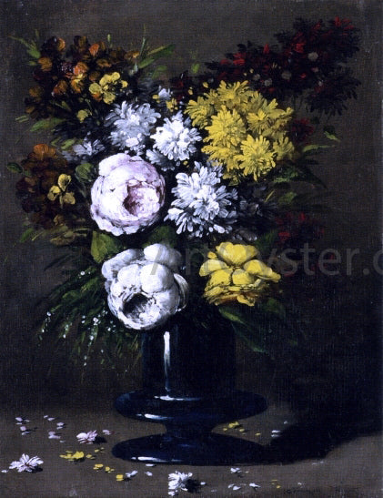 Theodule Ribot Still Life with Peonies - Canvas Print