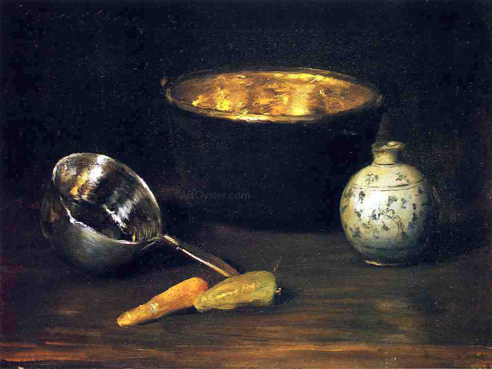 William Merritt Chase Still Life with Pepper and Carrot - Canvas Print