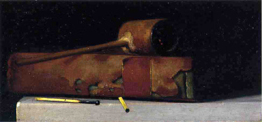 John Frederick Peto Still Life with Pipe and Book - Canvas Print