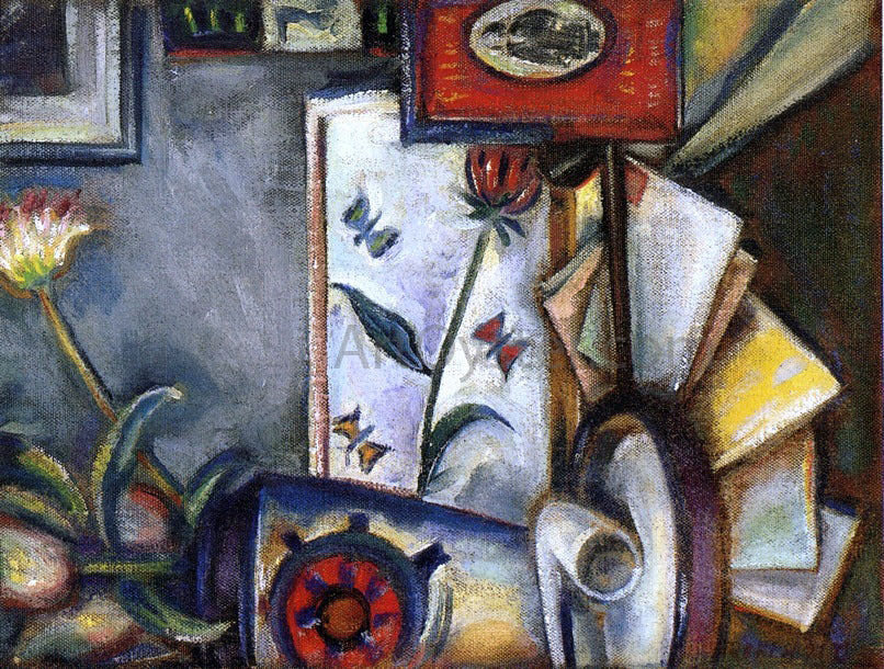 Preston Dickinson Still LIfe with Pipe and Letters - Canvas Print