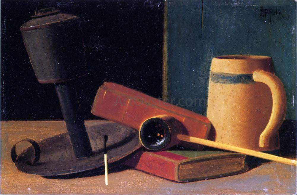 John Frederick Peto Still Life with Pipe and Mug - Canvas Print