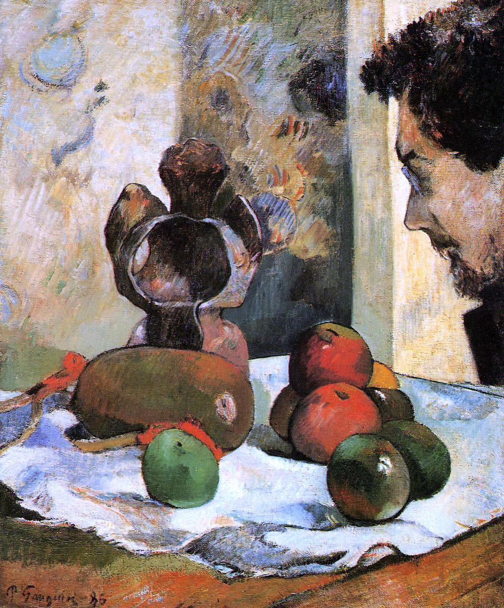 Paul Gauguin Still Life with Profile of Laval - Canvas Print