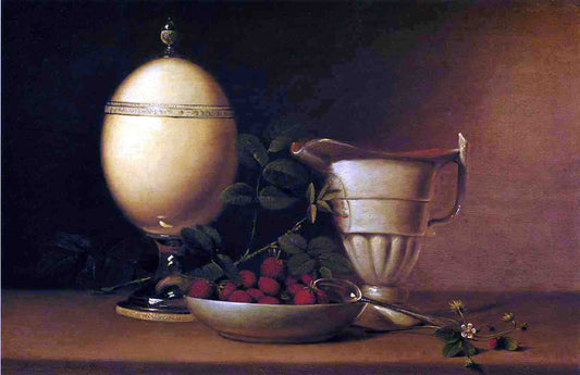 Raphaelle Peale Still Life with Strawberries and Ostrich Egg Cup - Canvas Print