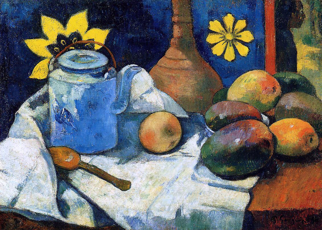 Paul Gauguin Still Life with Teapot and Fruit - Canvas Print