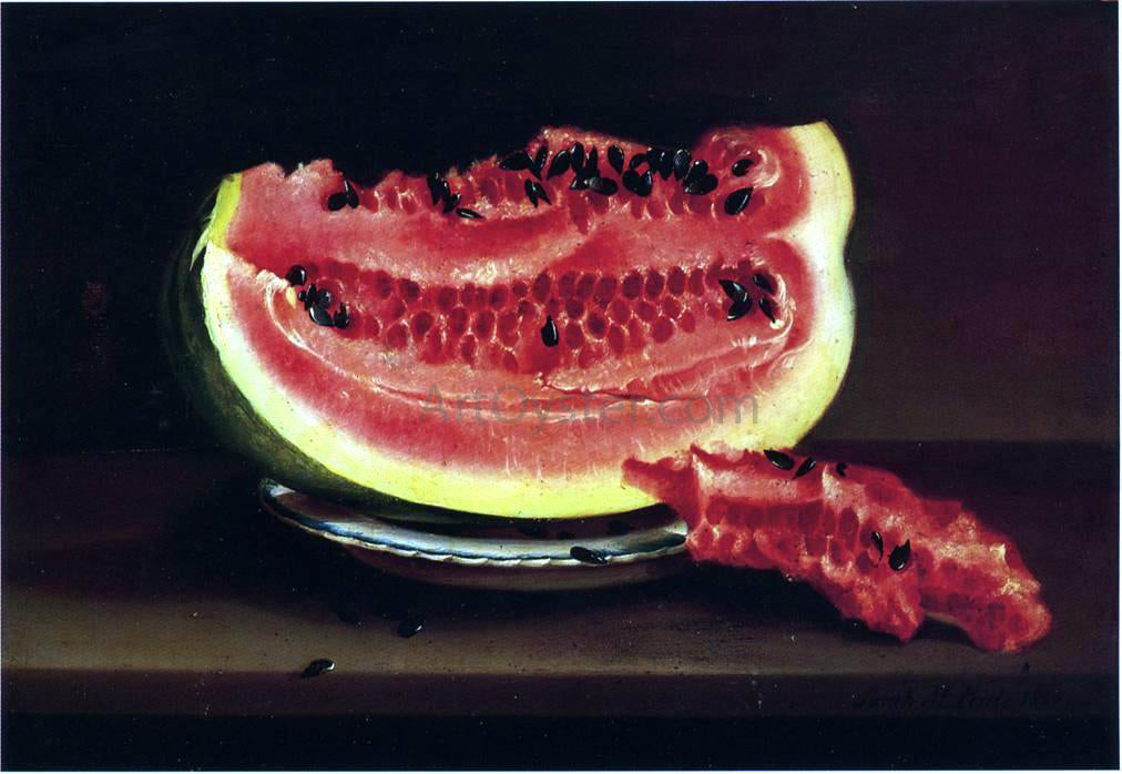 Sarah Miriam Peale Still Life with Watermelon - Canvas Print