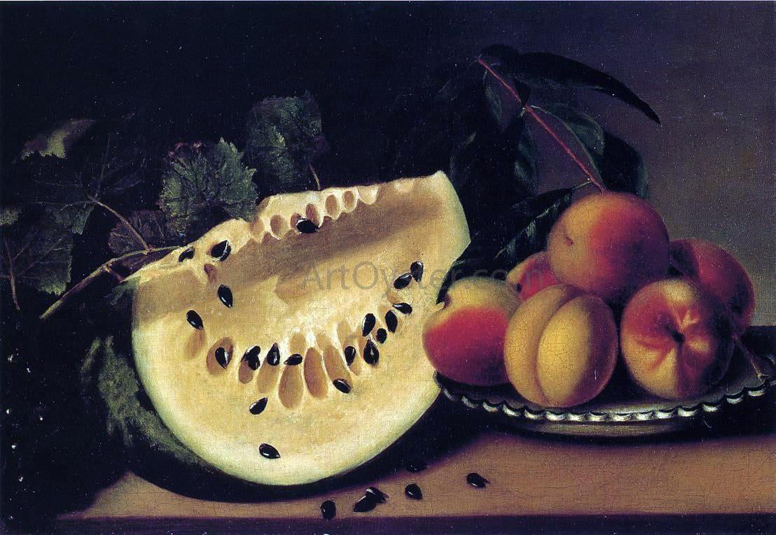 Margaretta Angelica Peale Still Life with Watermelon and Peaches - Canvas Print