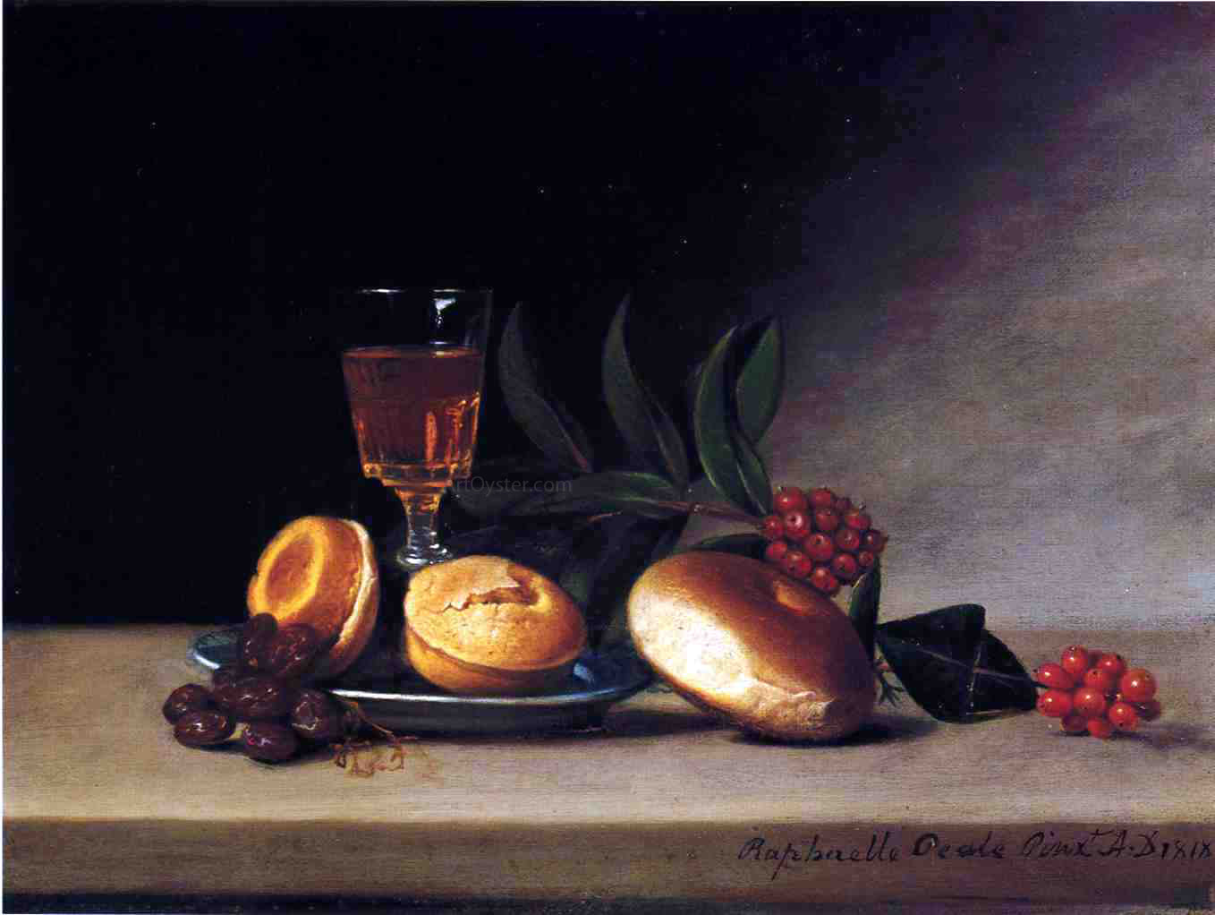 Raphaelle Peale Still Life with Wine Glass - Canvas Print