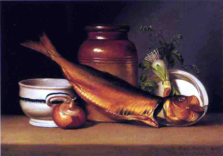 Raphaelle Peale Still Life with Dried Fish (also known as A Herring) - Canvas Print
