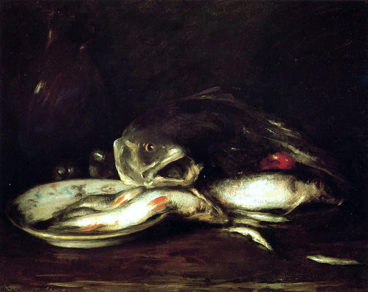 William Merritt Chase Still Llife with Fish and Plate - Canvas Print