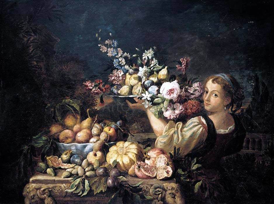 Abraham Brueghel Still-Life - Canvas Print