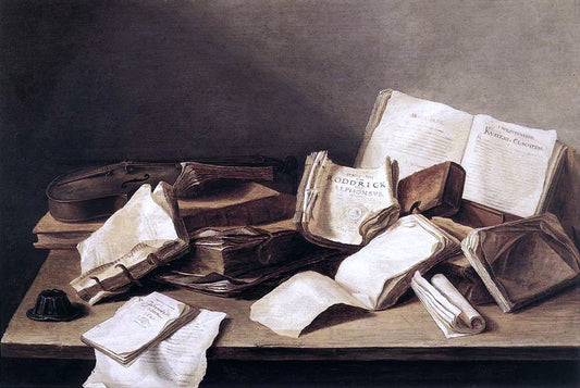 Jan Davidsz De Heem Still-Life of Books - Canvas Print