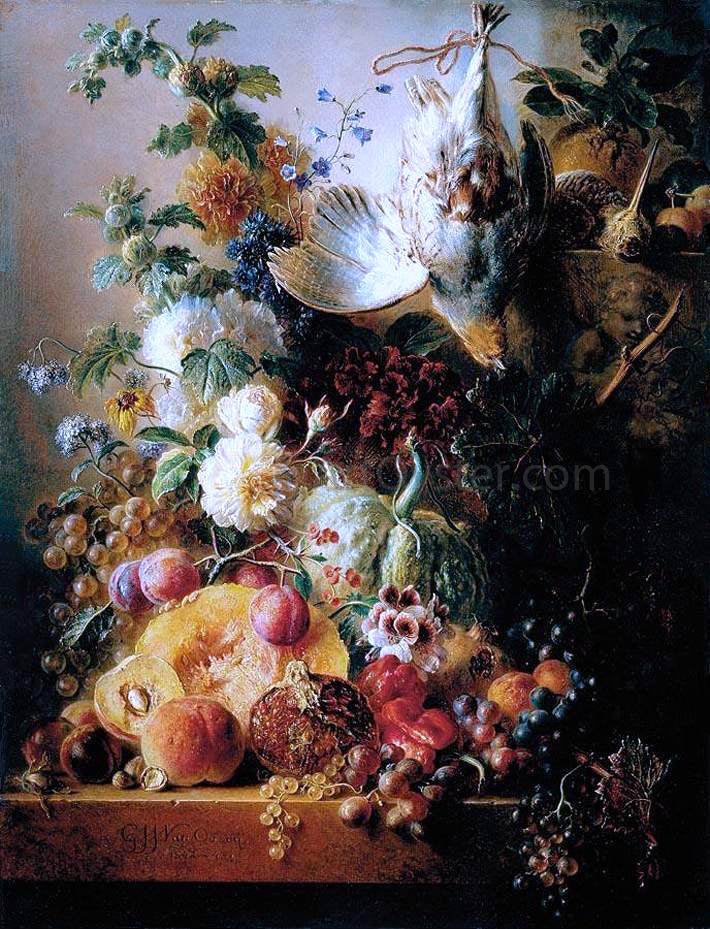 Georgius Jacobus Johannes Van Os Still-Life of Fruit - Canvas Print