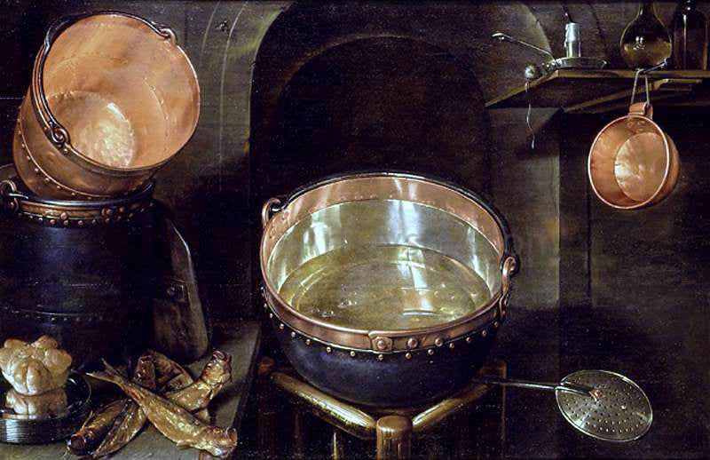 Cornelis Jacobsz Delff Still-Life of Kitchen Utensils - Canvas Print