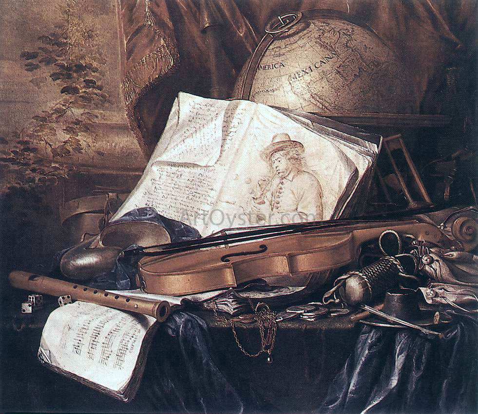 Pieter De Ring Still-Life of Musical Instruments - Canvas Print