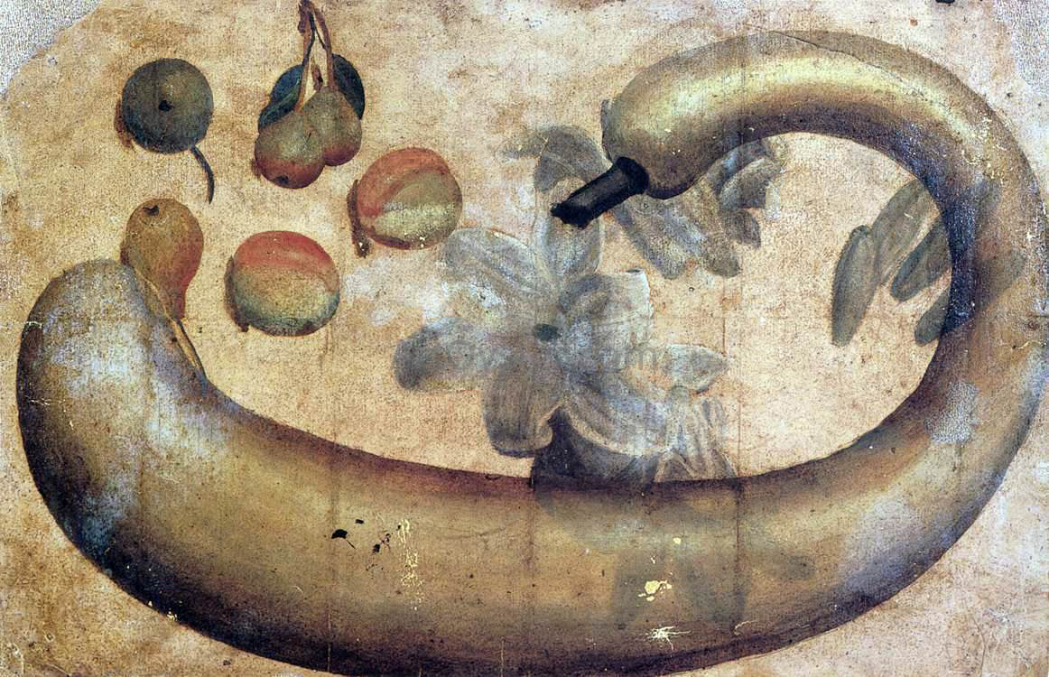 Simone Peterzano Still-Life of Squash, Lilies, Peaches, and Pears - Canvas Print