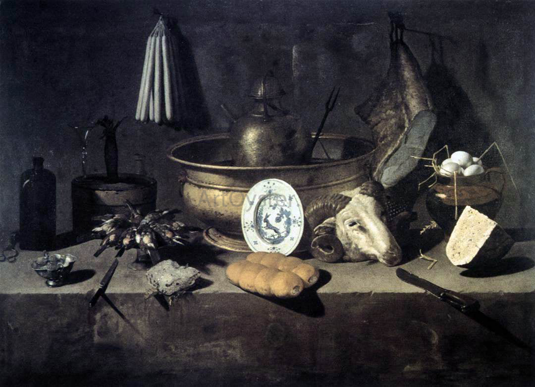 Giuseppe Recco Still-Life with a Head of a Ram - Canvas Print