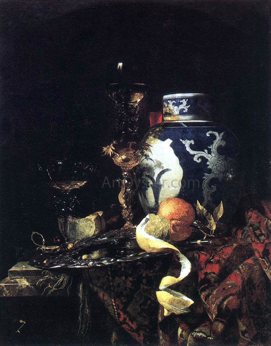 Willem Kalf Still-Life with a Late Ming Ginger Jar - Canvas Print