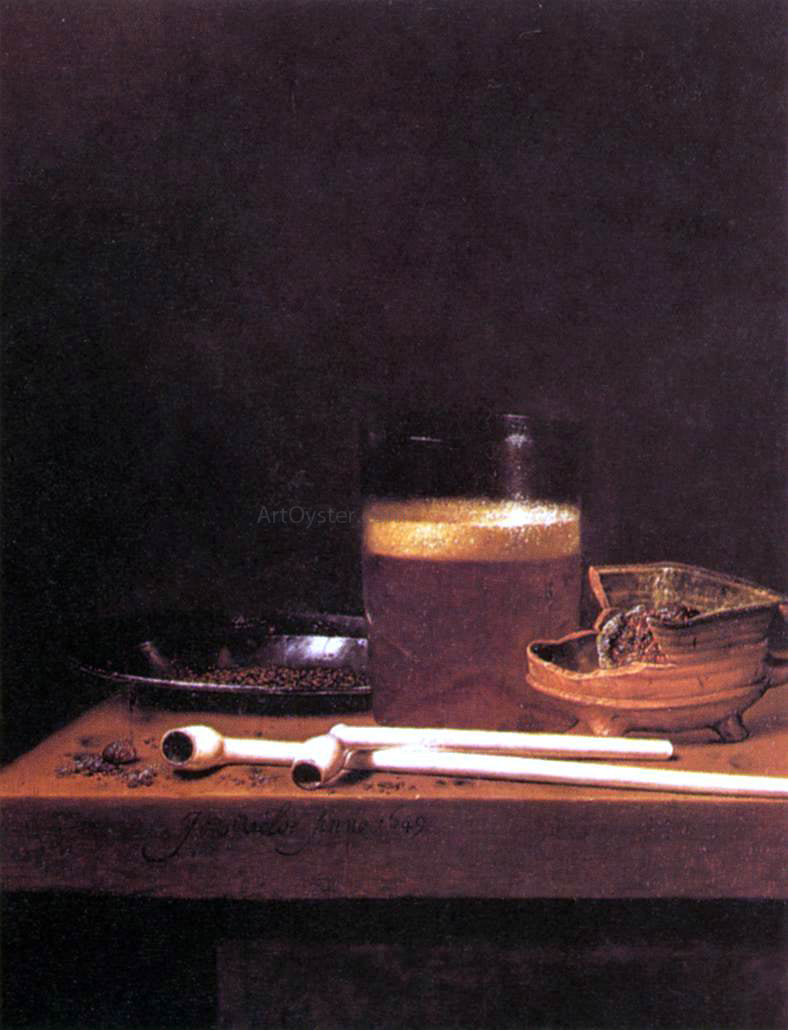 Jan Jansz Van de Velde Still-Life with a Mug of Beer - Canvas Print