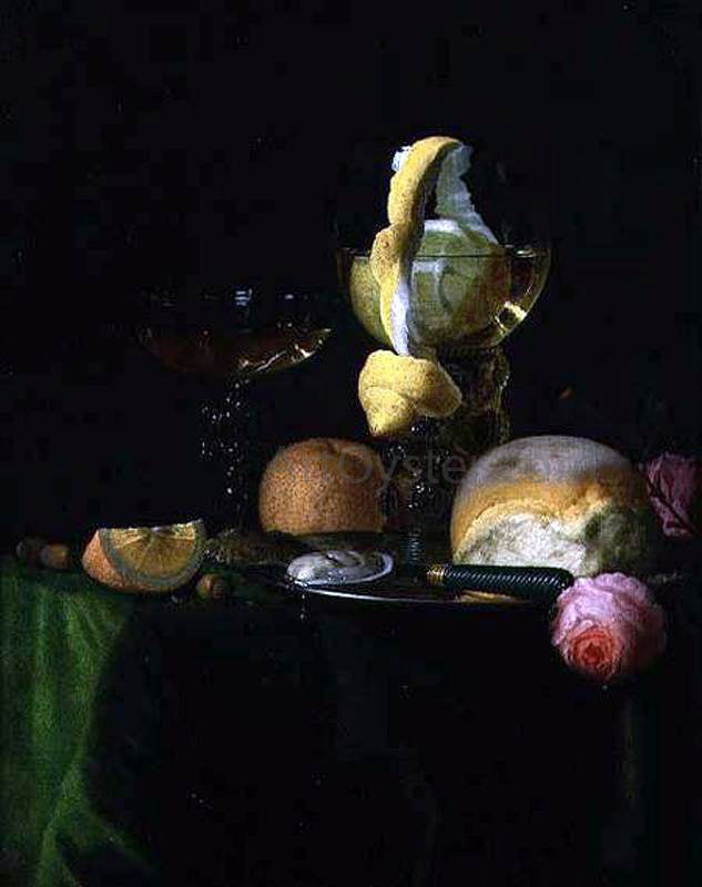 Simon Luttichuijs Still-Life with a Peeled Lemon in a Roemer - Canvas Print